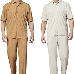 Men's Solid Polyester Summer Co-ord Set with Polo Neck-image-46