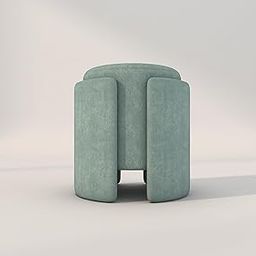 Horizontal Eight Contour Round Ottoman Stool Upholstered Pouf for Living Room & Office Decor Comfortable Footrest & Stylish Seating (Green)-image-63