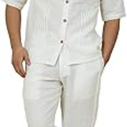 Men's Pintucks Details Tailored Pants | White Color-image-67
