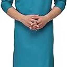 Men's Cotton Blend Straight Kurta Sharara Set (Kurta Stylish Latest set combo 20_Airforce_S)-image-21