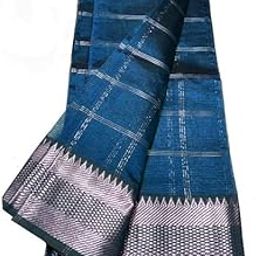 Cotton Silk Handloom Banarasi Check Saree with Designed Border | Traditional Ethnic Wear for Women | Soft & Lightweight Festive Saree-image-64