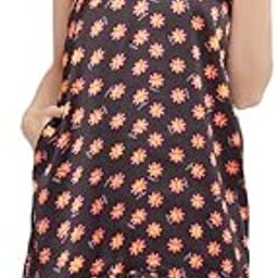 Women's Satin Print Me Pretty Short Night Dress in Black-image-38