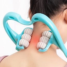 Neck Massager, Trigger Point Roller Massager for Pain Relief deep Tissue Handheld Shoulder Massager Tool with 6 Balls Massage Point Suitable for Legs Waist Neck and Shoulder Relaxer (Multi)-19