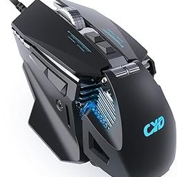 C303 RGB Backlit Wired Gaming Mouse with 7200DPI Optical Sensor, 8 Programmable Buttons, USB Computer Mouse Lightweight PC Gaming Mice, Mouse Gamer for Laptop PC Mac, Black-image-5