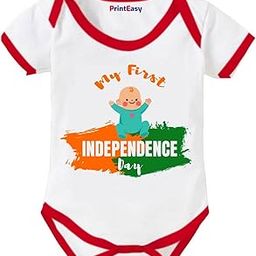 My First Independence Day Printed Cotton Kids Romper for Baby Boys & Girls | D-01-12