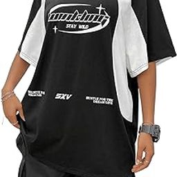 SXV 'Hustle for The Dream Life’ Printed Cool Aesthetic Oversized Baggy Cotton T-Shirt for Women-image-57