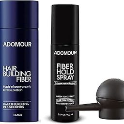 Adomour Hair Kit (Hair Building Fiber Dark Brown 27.5g, Hold Spray & Applicator Pump) | Instant Thickening & Volumizing Hairs for Targeted Coverage | Strong Hold, Natural Finish | For Men & Women-image-60