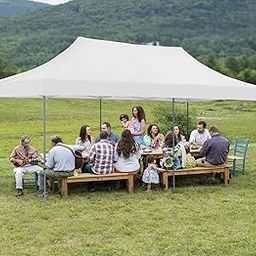 20x10ft.(3x6m) 35kg Waterproof White Garden Pop Up Gazebo Tent - Stunning Outdoor Marquee Tent, Folding Tent for Outdoor & Indoor, Heavy Duty Frame with Waterproof & UV Protection Roof-image-53