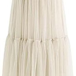 Women's Net Fabric Full Length Double Frill Readymade Long Skirt/Lehenga Maxi Flare-14