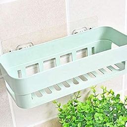 POXEFLIP Multipurpose Kitchen Bathroom Shelf Wall Holder Storage Rack Plastic Hanging Toilet Bathroom Desktop Mounted Shelf for Bathroom-15