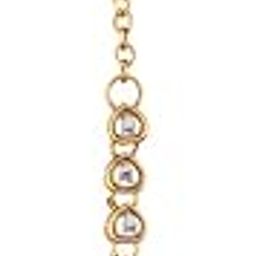 Gold-Plated & Off-White Artificial Stone-Studded Beaded Maang Tikka - MTK-JS24-11074-image-59