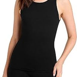 Round Scoop Neck Sleeveless Cotton Rib Tank Top-image-99
