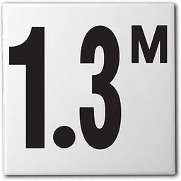 Ceramic Swimming Pool Waterline Depth Marker " 1.3 M " Smooth Finish, 4 inch Font-image-38
