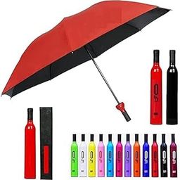 minal Folding Portable Umbrella with Bottle Cover for UV Protection & Rain Umbrella Mini Travel Color Red (Pack of 1)-image-68