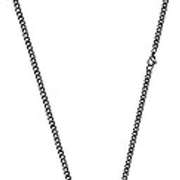 Zeal Polished Center With Crystal Black Brushed Necklace For Men - PEAGN0011003-image-35