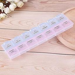 DEBIK | Pill Medicine Organizer Box,Medicine Reminder & Storage Box Weekly pill Case Tablet Dispenser Splitters Container - (2 TIMES A DAY FOR 7 DAYS)-10