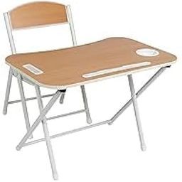 Aastik sales Kids Foldable and Compact Study Table and Chair Set | wood Color MDF Desk for Toddlers | Portable Learning Table for Boys & Girls | 1 Table + 1 Chair | Age 2-8 Years | Space-Saving Design-image-9