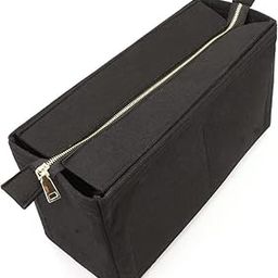 SYUTAM Felt Purse Organizer Insert for Handbags, Tote, Hobo Bag Storage Divider with Removable Metal Zipper Cover - Black (Big)-image-27