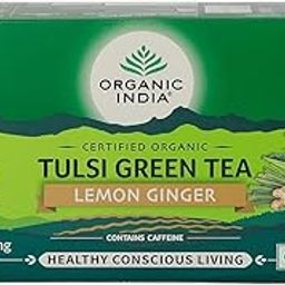 Organic India Tulsi Green Tea Lemon Ginger 100 Teabags-25