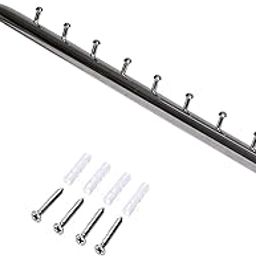 ROLLYWARE Swivel – Swing ARM Hook Rail 10 pin Display Hooks Stainless Steel Wall Mounted Drop Hanger for Clothes Hardware Fittings Shop/Boutique/Showroom/Clothes/Kitchen (19 Inch) - Pack of 1-image-87