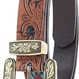 Casual Genuine Leather Cowboy Belt for Women, Tan-image-40