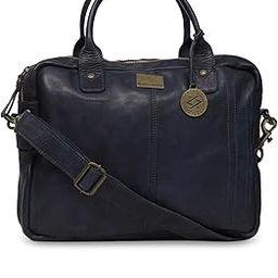 Men's Blue Genuine Leather Messenger Bag-image-50