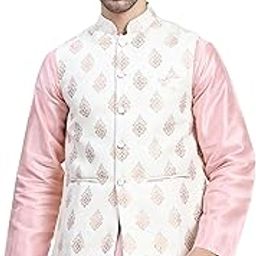 Mens Stylish Polyster Floral Digital Printed Nehru Jacket | Two Pockets | Mandarin Collar | Lightweight | Comfortable Mens Nehru Jacket-image-82