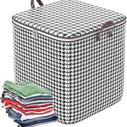 NIYAMKAAY 180L Non-Woven quilt Large Foldable Storage Bag Organizer Clothes Storage Container for Blanket Comforter Saree Toys Clothing Bedding with Durable Handles household reusable | 1 Pcs-image-5