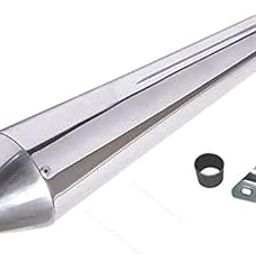 SupremeChoice Bike Bullet Silencer Exhaust A1 Quality Megaphone Chrome Silencer with Glasswool Chrome Bike Exhaust With Zed Clemp & Bush for Royal Enfield Bullet Classic 350-5