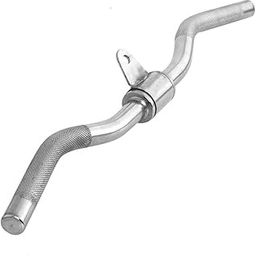 Tricep Press Down Solid Curl Bar, Fitness Equipment Triceps Bar (Silver)-19