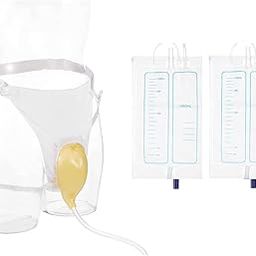 RAJry 2000ml(1000Ml+1000Ml) Urinal for Women, Urine Collection Bag, Reusable Silicone Urine Collector Portable Wearable Female Urinary Drainage Bag-picture-15