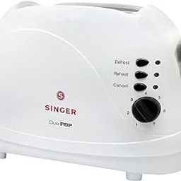 Singer Duo Pop 2 Slice Electric Toaster For Home | Smart Auto Pop Up | 700 Watts | Defrost and Reheat | 7 Brown Levels | Mid-Cycle Cancel Feature | Removable Crumb Tray | 2 Years Warranty | White-31