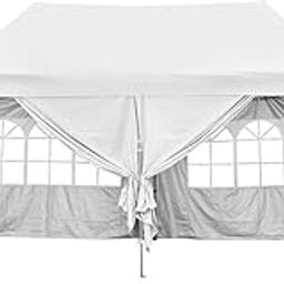 10x20 Ft Wedding Party Canopy Tent Pop up Instant Gazebo with Removable Sidewalls and Windows (White 6 Walls)-picture-19