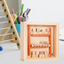 bnf® 2xWooden Labyrinth Board Game Montessori Toy Marble Maze for Adults Kids Teens Wood Color|Toys & Hobbies | Educational | Other Educational Toys-26