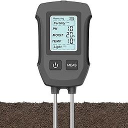 HASTHIP® 5 in 1 Soil Meter Dual Probes Soil Meter for Soil Fertility/Moisture/Temp/pH/Sun Light/LCD Digital Soil Moisture Meter Precison Agriculture Soil Meter (No Battery Included)-9