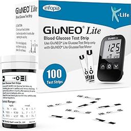 K-life GluneoLite Blood Glucose Sugar Testing 100 Strips-3