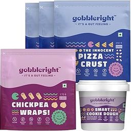 GOBBLERIGHT Bundle: 3 Gluten-Free Pizza Crust Packs + Smart Cookie Dough for Dessert + Chickpea Wraps | Vegan, Grain-Free, Ready-to-Eat | Kid-Friendly Pizza & Wrap Alternatives | Healthy Low-Carb Meals-image-40