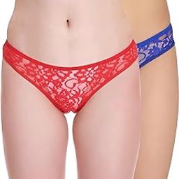 Women's Mid-Rise Net Self Design Panties Bikini Briefs Set (Pack of 2)-picture-7
