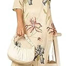 | Women's Cotton Floral Straight Kurta with Palazzo Set |Ethnic Set | Cotton Cord Set-image-58