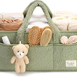 PeraBella Baby Diaper Caddy Organizer for Changing Table, Baby Storage Basket for Diapers and Baby Wipes, Gift for Baby Shower, Car Caddy Organizer, Nursery Diaper Organizer, Portable Diaper Storage-image-17