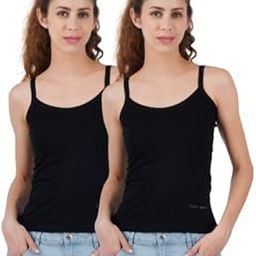 Women's Regular Fit Cotton Camisole Slip Spaghetti Under-Shirt Innerwear for Women & Girls (Pack of 2)-image-15