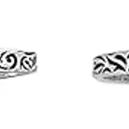 Arika Black Stone Silver Oxidised Toe Rings for Women-image-38