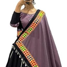 Women's Ghamti Chaniya Choli Set – Pure Jaam Cotton | Fancy Cut Patch & Kodi Lace | Gamthi Dupatta Border | 8M Flair | Fully Stitched-image-46