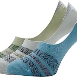 Women's Cotton No Show Socks (Pack of 3) White, Lemon Yellow, Sky Blue-image-2
