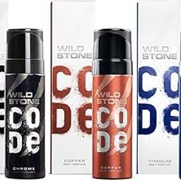 WILD STONE CODE Chrome, Copper And Titanium Body Perfume Spray For Men, Pack Of 3 (150Ml Each)-22