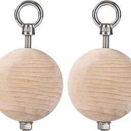 ATORSE Pull up Ball Climbing Hand Grip Handle Wooden for Workout Kettlebell Barbell-image-5