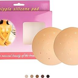 (2 pair) Nipple Cover Reusable For Women Thin Silicone Nipple Pasties For Women Reusable to Cover Under Bra Skin Friendly Adhesive Nipple pads for Women, Girls Breast Nipple Cap Nipple Pasties-image-86