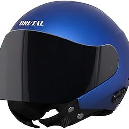 Steelbird SBH-64 Brutal Plus Reflector ISI Certified Open Face Helmet for Men and Women with Extra Smoke Visor-image-47