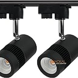 JACKAL Metal Led 9 Watts Indoor Ceiling Spot Light/Focus Light/Track Light (White)|Flexibly Rotatable Light Head|for Kitchen,Living Room&Malls-Trackway Not Included (Black Body),Pack of 2-picture-25