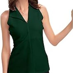 Women's Lycra Solid Sleeveless Regular fit Casual Top-15